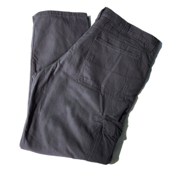 Wrangler Pants Mens 38 x 32 Authentics Fleece lined Cargo Brown Cotton Pants - Picture 1 of 11